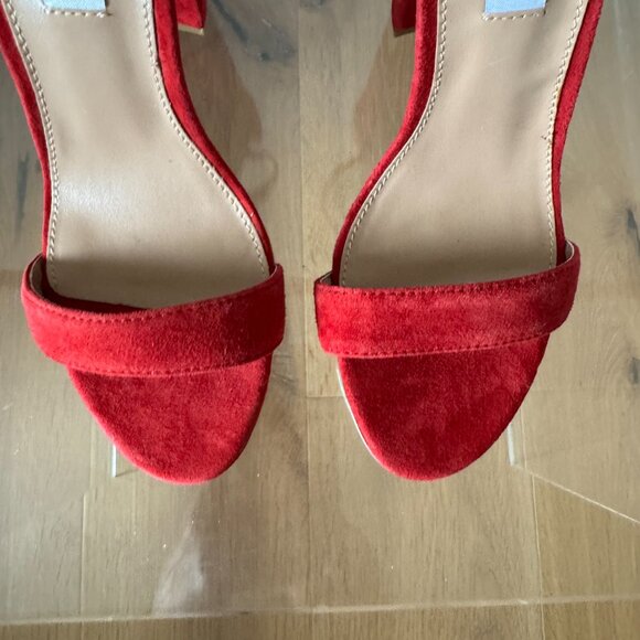 Steve Madden Carrson Red Suede Block Heel Sandals | Size 8 | NWOT - Picture 10 of 16